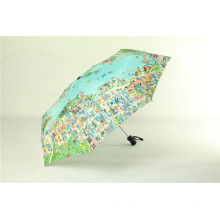 21 "x8K Folding Map Umbrella, Promo Regenschirm